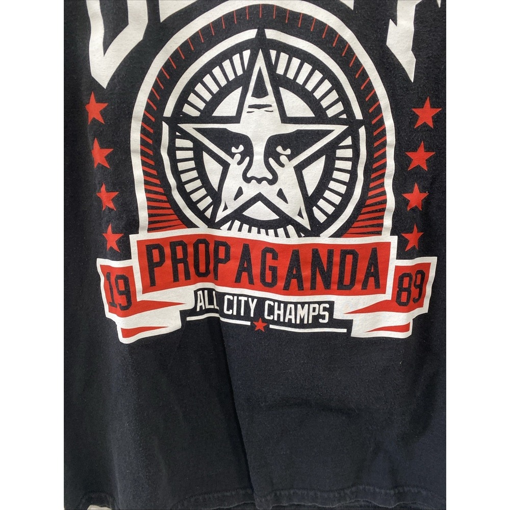 Obey Propaganda All City Champs Men's Black T-shirt Size Medium - Picture 2 of 4